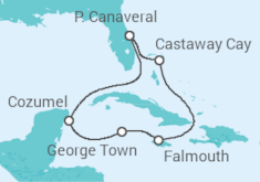 Itinéraire -  Mexique, Iles Caiman, Jamaique - Disney Cruise Line