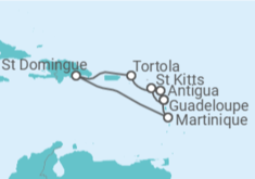 Itinéraire -  San Cristobal y Nieves, Antigua et Barbuda, Iles Vierges Britanniques, République Dominicaine, Ma... - Costa Croisières