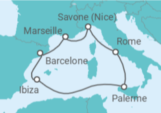 Itinéraire -  Espagne, Italie, France - Boissons incluses - Costa Croisières