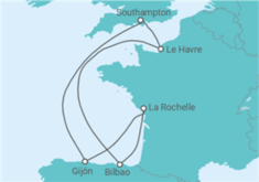 Itinéraire -  Espagne, France - MSC Croisières