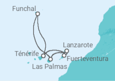 Itinéraire -  Iles Canaries et Madère - Boissons incluses - AIDA