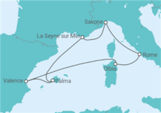 Itinéraire -  Espagne, Italie - Costa Croisières