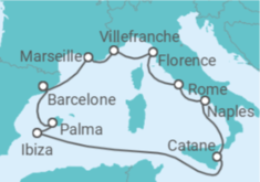 Itinéraire -  France, Italie, Espagne - Norwegian Cruise Line