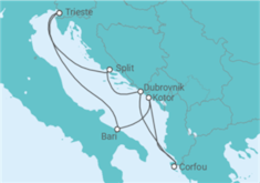 Itinéraire -  Italie, Monténégro, Grèce, Croatie - Costa Croisières