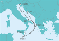 Itinéraire -  Italie, Grèce, Malte, Croatie - Costa Croisières