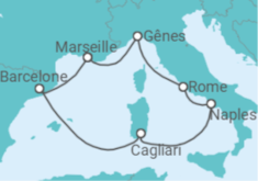 Itinéraire -  Italie, France, Espagne - Boissons incluses - Costa Croisières