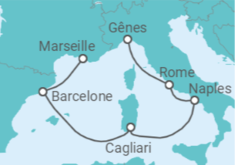 Itinéraire -  Espagne, Italie - Costa Croisières