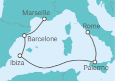 Itinéraire -  Espagne, Italie - Boissons incluses - Costa Croisières