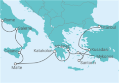 Itinéraire -  De Istanbul (Turquie) à Rome (Civitavecchia) - Norwegian Cruise Line