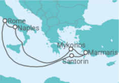 Itinéraire -  Grèce, Turquie, Italie - vols inclus - MSC Croisières