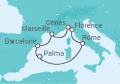 Itinéraire -  Espagne, France, Italie - Boissons incluses - vols inclus - MSC Croisières