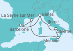 Itinéraire -  Espagne, Italie - Costa Croisières