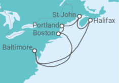 Itinéraire -  États-Unis, Canada - Royal Caribbean