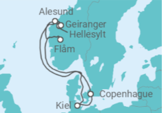 Itinéraire -  Danemark, Norvège - vols inclus - MSC Croisières
