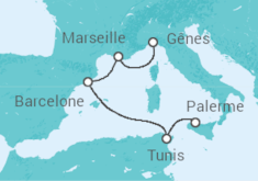 Itinéraire -  Tunisie, Espagne, France - MSC Croisières