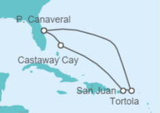 Itinéraire -  Iles Vierges Britanniques, Porto Rico - Disney Cruise Line