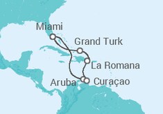 Itinéraire -  Bahamas, République Dominicaine, Curaçao, Aruba - Carnival