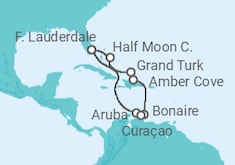 Itinéraire -  Bahamas, Antilles Hollandaises, Curaçao, Aruba - Holland America Line
