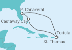 Itinéraire -  Antilles et Ile Enchantée - Disney Cruise Line