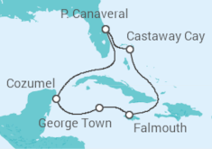 Itinéraire -  Caraïbes Magiques et Ile Enchantée - Disney Cruise Line