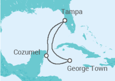 Itinéraire -  Temptation Caribbean Cruise - Temptation Cruise