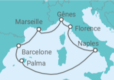 Itinéraire -  Espagne et Italie - MSC Croisières