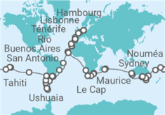 Itinéraire -  Tour du Monde Aida - AIDA