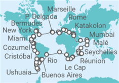 Itinéraire -  Tour du Monde Costa 2023 - Costa Croisières