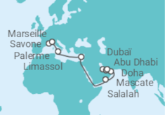 Itinéraire -  De Marseille à Dubaï - Costa Croisières
