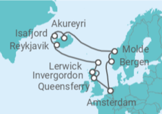 Itinéraire -  Norvège, Islande, Royaume-Uni - Holland America Line