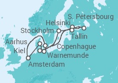 Itinéraire -  Danemark, Allemagne, Estonie, Russie, Finlande, Suède - Holland America Line