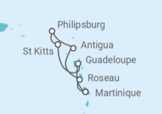 Itinéraire -  Merveilleuses Antilles II - MSC Croisières