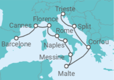 Itinéraire -  France, Italie, Malte, Grèce, Croatie - Norwegian Cruise Line