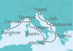 Itinéraire -  France, Italie, Grèce, Croatie - Norwegian Cruise Line