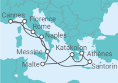Itinéraire -  Grèce, Malte, Italie, France - Norwegian Cruise Line