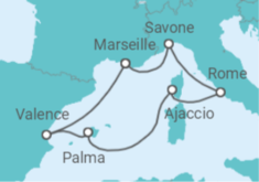 Itinéraire -  Merveilleuse Méditerranée  - Costa Croisières