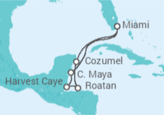 Itinéraire -  Honduras, Mexique - Oceania Cruises