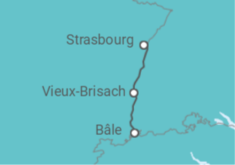 Itinéraire -  Féerie des marchés de noël en Alsace et en Suisse au fil du Rhin (formule port/port) - CroisiEurope