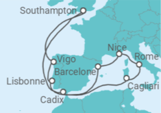 Itinéraire -  Espagne, Italie, France, Portugal - Royal Caribbean