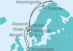 Itinéraire -  Fjords et Cap Nord  - Royal Caribbean
