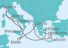 Itinéraire -  Grèce, Malte, Italie - Norwegian Cruise Line
