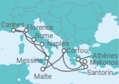 Itinéraire -  Grèce, Malte, Italie, France - Norwegian Cruise Line