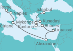 Itinéraire -  De Rome (Civitavecchia) à Istanbul (Turquie) - Norwegian Cruise Line