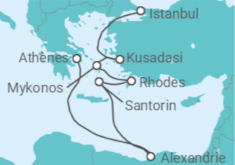 Itinéraire -  Turquie, Grèce, Égypte - Norwegian Cruise Line