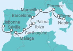 Itinéraire -  De Rome (Civitavecchia) à Lisbonne (Portugal) - Norwegian Cruise Line