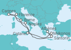 Itinéraire -  Grèce, Italie, France - Norwegian Cruise Line