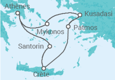 Itinéraire -  Égée Iconique - 4 Jours - Celestyal Cruises