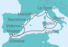 Itinéraire -  Espagne, Gibraltar, Italie, France - Celebrity Cruises