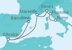 Itinéraire -  Gibraltar, France, Italie - Princess Cruises