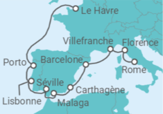 Itinéraire -  Italie, Espagne, Portugal - Norwegian Cruise Line